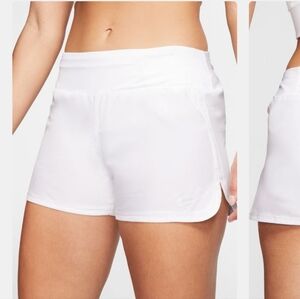 Nike Dri-FIT Women's Crew Running Shorts White Large Lined Pocket